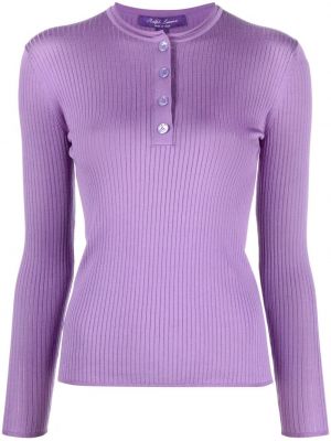 Пуловер с кръгло деколте Ralph Lauren Collection виолетово