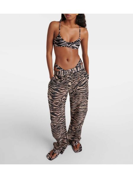 Bikini cu imagine cu model zebră The Attico negru