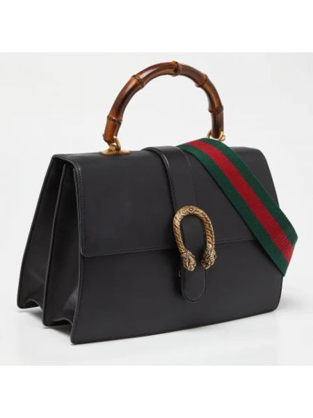 Bolso cruzado de cuero retro Gucci Vintage negro