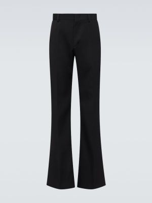 Spodnie wełniane relaxed fit Valentino czarne