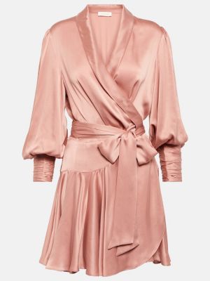 Копринена сатенена рокля Zimmermann розово