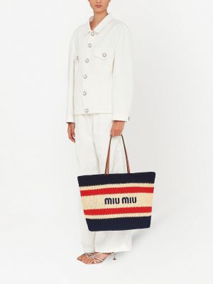 Shopper kabelka s potiskem Miu Miu