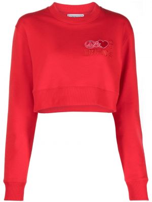 Medvilninis siuvinėtas džemperis Moschino Jeans raudona
