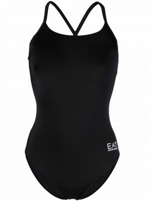 Kupaći kostim s printom Ea7 Emporio Armani crna