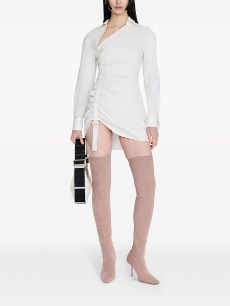 Asymetrické koktejlové šaty Dion Lee bílé