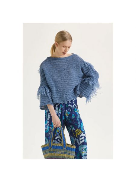 Suéter con flecos Maliparmi azul