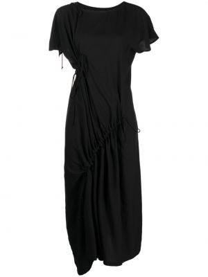 Asymetryczny sukienka mini z krótkim rękawem z okrągłym dekoltem Ys - сzarny
