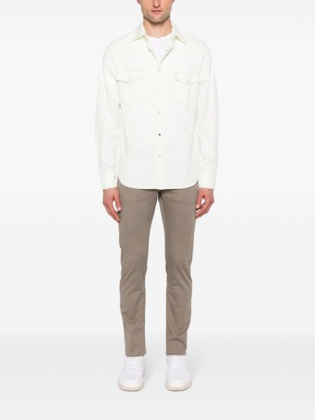Haftowana koszula jeansowa Jacob Cohen biała