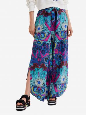 Relaxed fit kelnės Desigual mėlyna