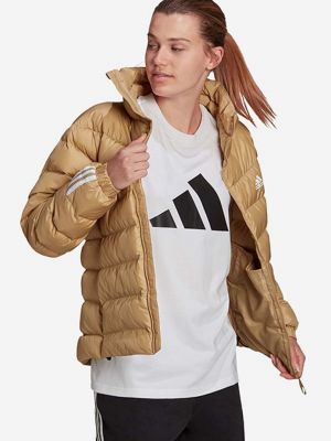 Prugasta jakna oversized Adidas bež