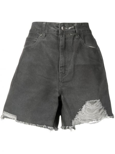 Shorts en jean effet usé Izzue gris