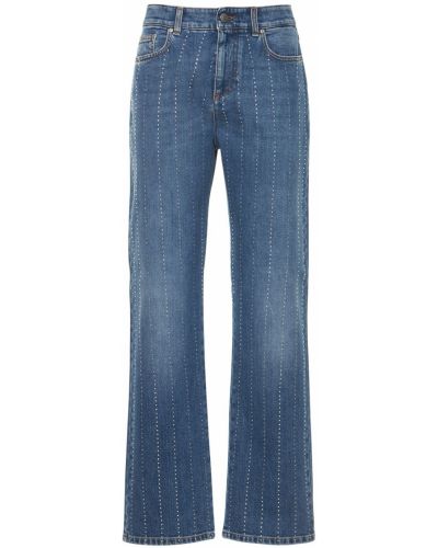 Pruhované bavlněné straight fit džíny Stella Mccartney