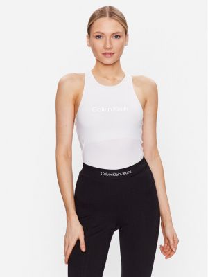 Marškinėliai slim fit Calvin Klein Performance balta