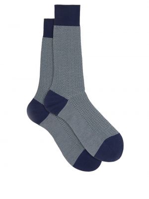 Хлопковые носки в елочку Pantherella синие
