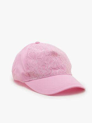 Nėriniuotas kepurė su snapeliu Koton rožinė