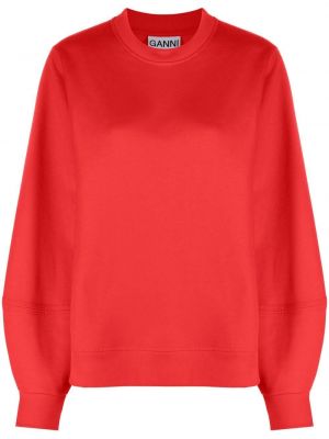 Sweatshirt mit stickerei mit rundem ausschnitt Ganni rot