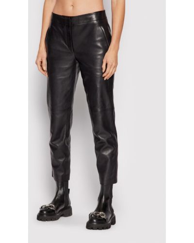 Pantaloni din piele slim fit Karl Lagerfeld negru