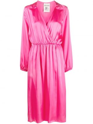 Midi kleita ar v veida izgriezumu Semicouture rozā