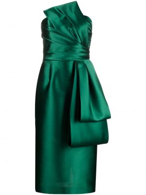 Sukienka midi z kokardką oversize Alberta Ferretti zielona