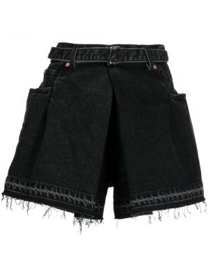 Shorts di jeans Sacai nero