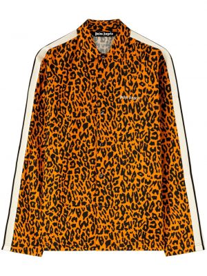 Lanena košulja s printom s leopard uzorkom Palm Angels