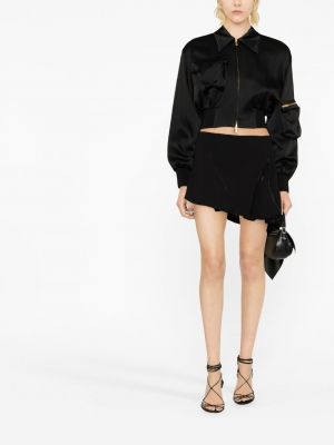Drapované asymetrické mini sukně Mugler černé