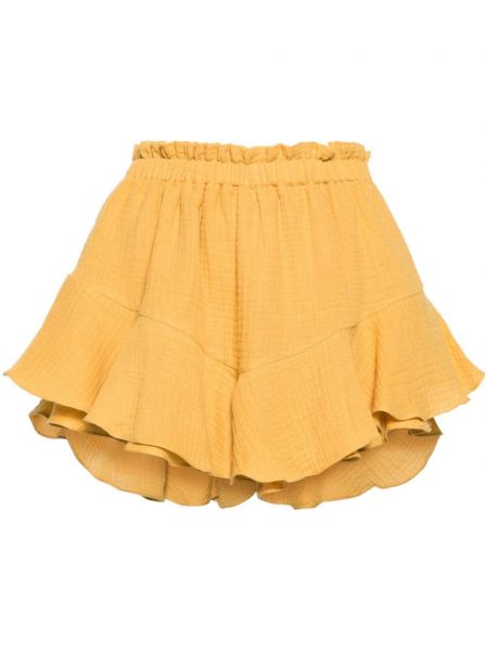 Shorts en coton à volants Pnk jaune