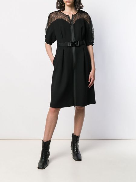Mini vestido manga larga Fendi negro