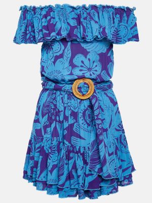 Obleka s potiskom Poupette St Barth modra
