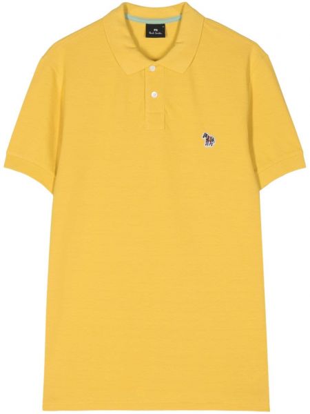 Poloshirt mit stickerei aus baumwoll mit zebra-muster Ps Paul Smith gelb