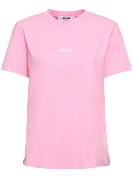 Jersey bomull t-skjorte Msgm rosa