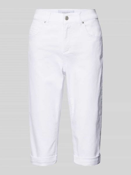 Obcisłe spodnie slim fit z kieszeniami Angels białe
