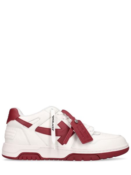 Formella låga sneakers i läder Off-white vit