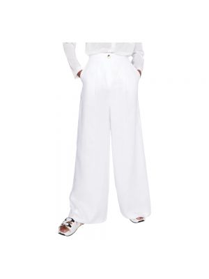 Spodnie relaxed fit Armani białe