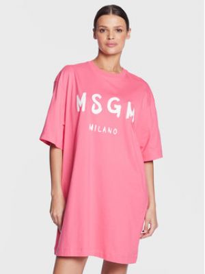 Bavlněné šaty Msgm - růžová