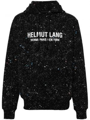 Raštuotas džemperis su gobtuvu Helmut Lang juoda