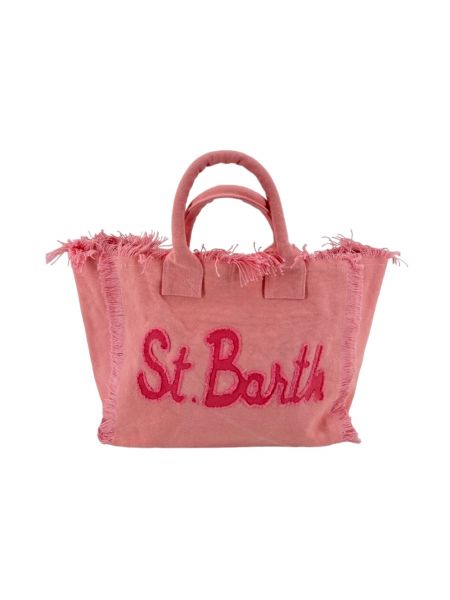 Shopper handtasche mit fransen Mc2 Saint Barth pink