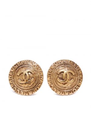 Naušnice Chanel Pre-owned zlatna