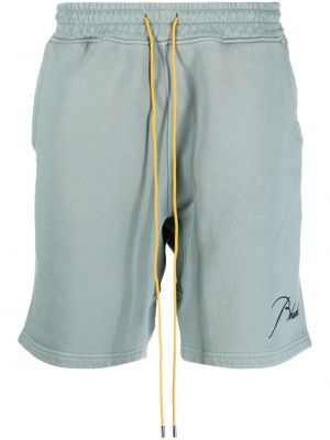 Pamučne kratke hlače s vezom Rhude plava