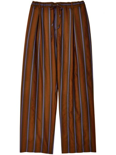 Vlněné rovné kalhoty Wales Bonner hnědé