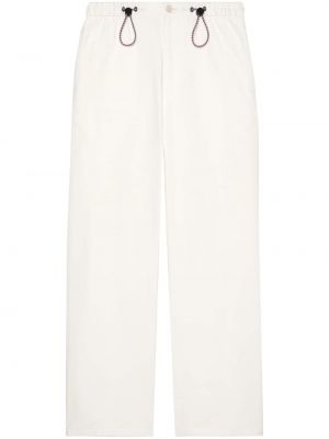 Rovné kalhoty s výšivkou Gucci bílé