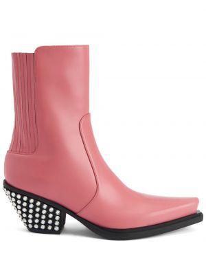 Kožené kotníkové boty Giuseppe Zanotti růžové