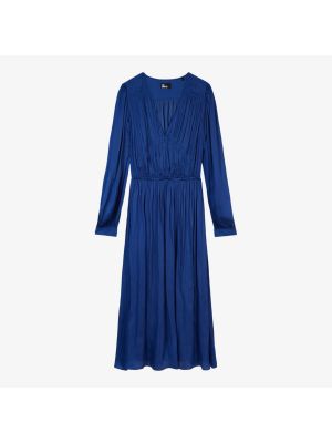 Платье миди с v-образным вырезом The Kooples синее