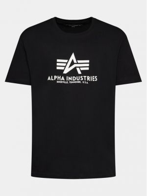 Tričko s krátkými rukávy Alpha Industries černé
