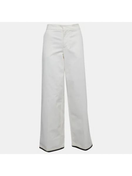 Spodnie bawełniane Moncler Pre-owned białe
