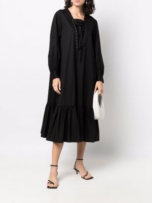 Mežģīņu kleita ar šņorēm Noir Kei Ninomiya melns