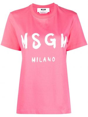 Painettu t-paita Msgm pinkki