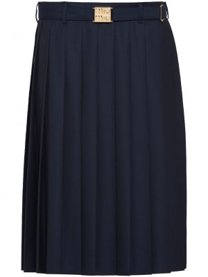 Plisovaná midi sukňa Miu Miu modrá