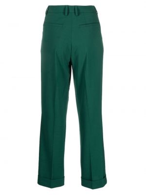 Plisované rovné kalhoty Fay zelené
