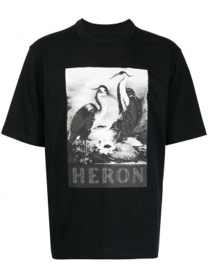 Тениска с принт Heron Preston черно